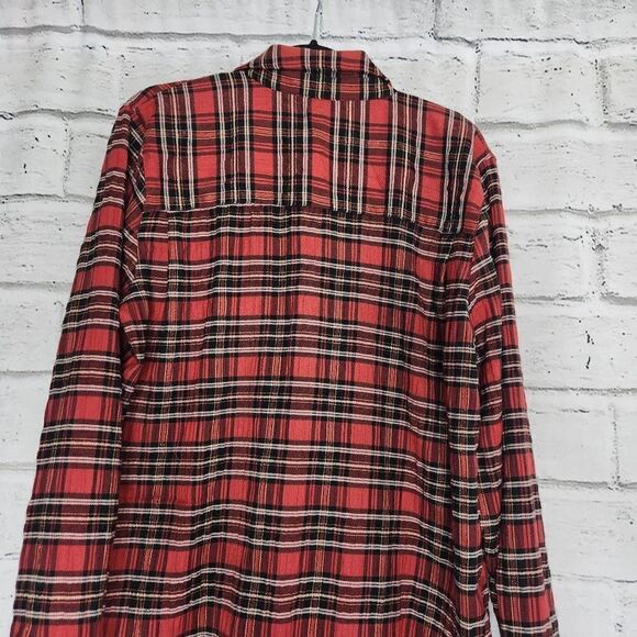 Treasure & Bond Button Down Collared Plaid Boyfriend Plaid Womens Large Shirt - Picture 7 of 11